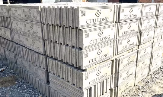 Gạch làm từ vật liệu xanh của Công ty Cửu Long Eco.