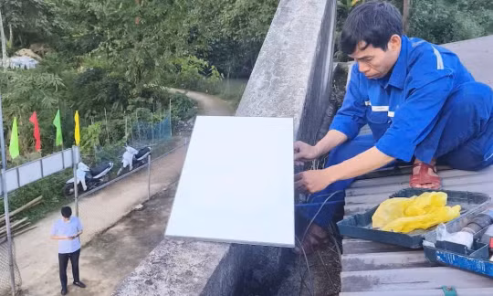Thiết bị được lắp tại điểm trường mầm non Trung Lý tại bản Co Cài.