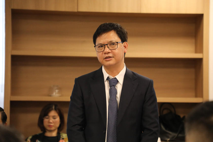 PGS.TS Vũ Văn Tích, Phó Giám đốc Học viện Chiến lược Khoa học và Công nghệ (Bộ KH&CN) phát biểu tại Hội thảo. Ảnh: VGP/TG