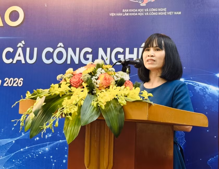 Bà Trần Thị Ngọc Hà, Phó Cục trưởng Cục Đổi mới sáng tạo phát biểu tại Hội thảo - Ảnh: VGP/Thu Giang