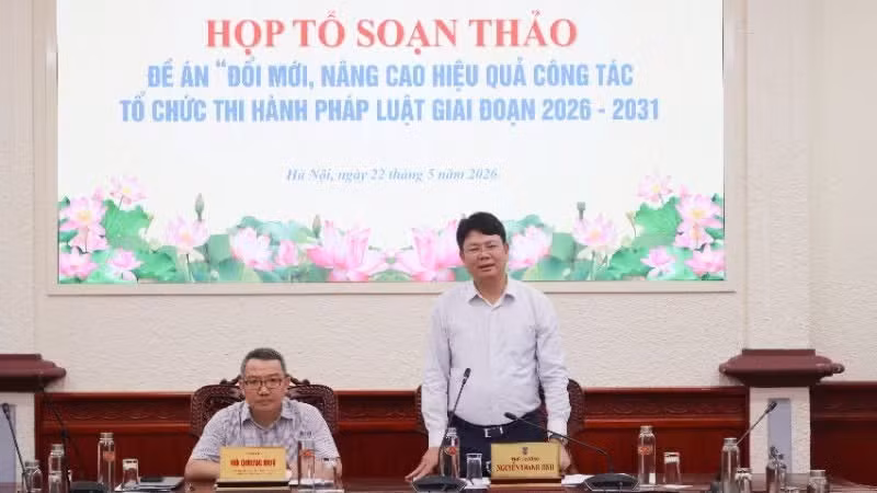 Thứ trưởng Tư pháp Nguyễn Thanh Tịnh phát biểu tại cuộc họp. (Ảnh: TL)