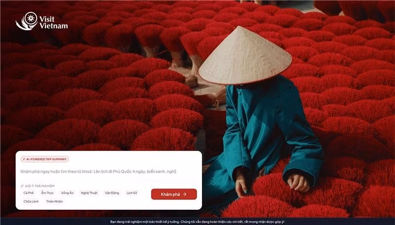 Bản demo nền tảng Visit Vietnam sẽ được giới thiệu ngày 20/12