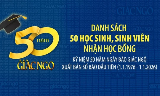 Danh sách 50 sinh viên, học sinh nhận học bổng 50 năm Báo Giác Ngộ