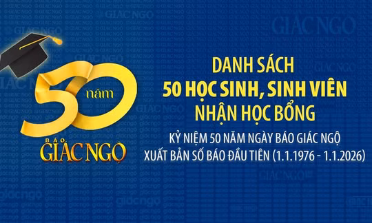 Danh sách 50 sinh viên, học sinh nhận học bổng 50 năm Báo Giác Ngộ