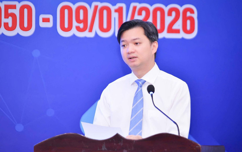 Anh Nguyễn Minh Triết - Bí thư T.Ư Đoàn, Chủ tịch T.Ư Hội SVVN phát biểu tại hội thảo.