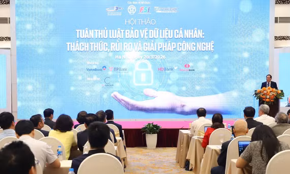Hội thảo “Tuân thủ luật bảo vệ dữ liệu cá nhân - Những thách thức, rủi ro và giải pháp công nghệ”. Ảnh: VGP/Thu Giang