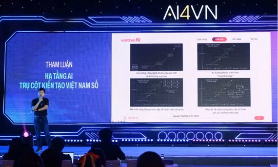 Đại diện Viettel AI trong phiên tham luận tại AI4VN