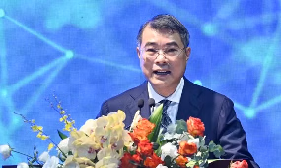 Thủ tướng Lê Minh Hưng phát biểu tại sự kiện Ngày Khoa học, Công nghệ và Đổi mới sáng tạo Việt Nam, sáng 18/5. Ảnh: Giang Huy.