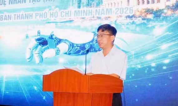 Ông Trần Trọng Tuyên, Phó Giám đốc Sở Khoa học và Công nghệ Thành phố Hồ Chí Minh phát biểu tại hội nghị.