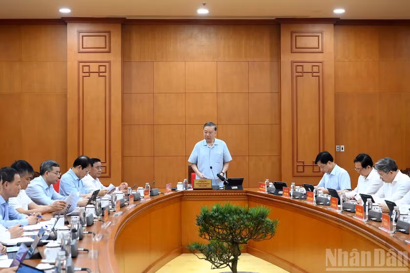 Tổng Bí thư, Chủ tịch nước Tô Lâm chủ trì cuộc làm việc.
