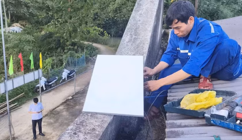 Thiết bị được lắp tại điểm trường mầm non Trung Lý tại bản Co Cài.