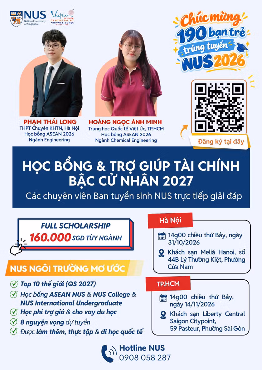Học bổng & tuyển sinh NUS 2027 có gì mới? - Ảnh 1.