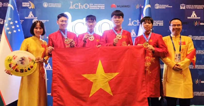 Việt Nam giành 4 Huy chương Vàng Olympic Hóa học quốc tế năm 2026