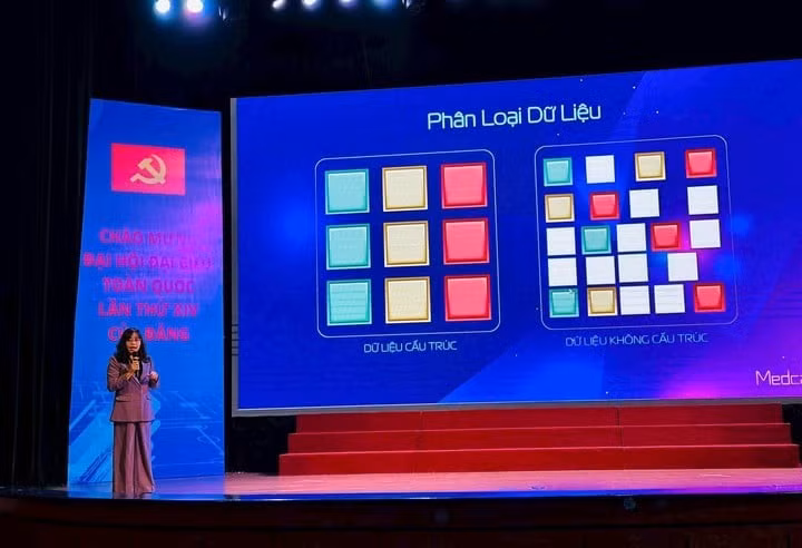 Bà Đặng Thị Ánh Tuyết, Tổng Giám đốc Công ty Cổ phần MedCAT chia sẻ tại hội thảo. Ảnh: Bảo Lâm