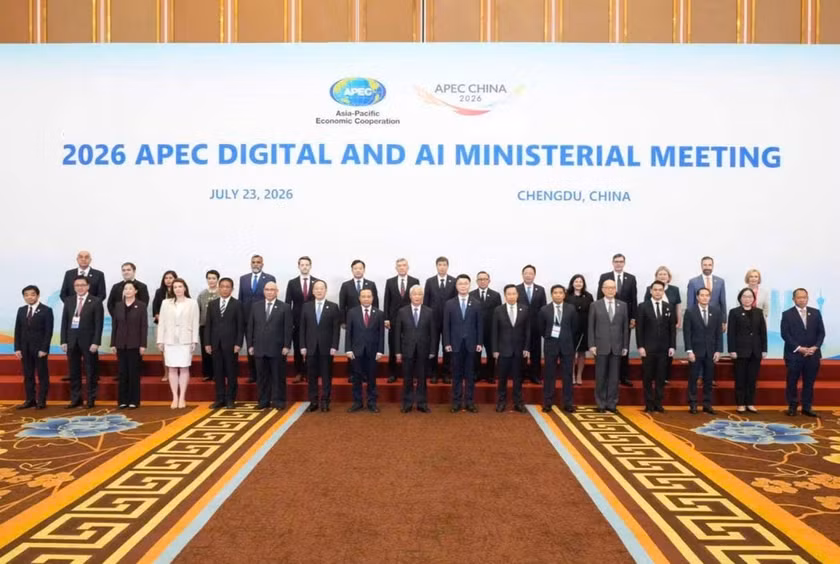 Các đại biểu tham dự Hội nghị Bộ trưởng APEC về Số và AI. Ảnh: MST