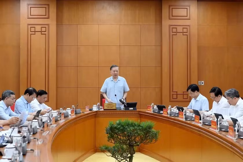 Tổng Bí thư, Chủ tịch nước Tô Lâm chủ trì cuộc làm việc. (Ảnh: ĐĂNG KHOA)