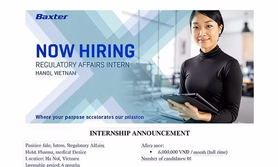 [BAXTER VIETNAM] INTERNSHIP OPPORTUNITY: REGULATORY AFFAIRS (RA) INTERN