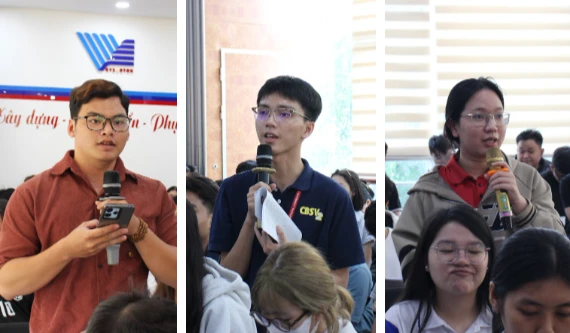 Nhiều sinh viên quan tâm đến vấn đề chuyển đổi số và ứng dụng công nghệ trong đời sống và học tập. Ảnh minh họa