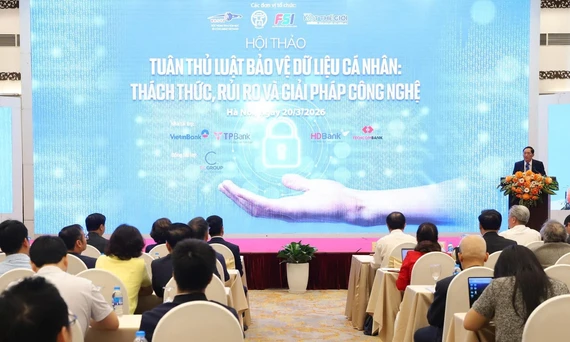 Hội thảo “Tuân thủ luật bảo vệ dữ liệu cá nhân - Những thách thức, rủi ro và giải pháp công nghệ”. Ảnh: VGP/Thu Giang