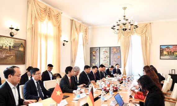 Phó Thủ tướng Chính phủ Nguyễn Chí Dũng tiếp bà Elisabeth Staudinger, Thành viên Hội đồng quản trị Siemens Healthineers toàn cầu - Ảnh: VGP/Thu Sa