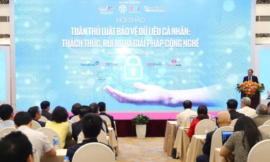 Hội thảo “Tuân thủ luật bảo vệ dữ liệu cá nhân - Những thách thức, rủi ro và giải pháp công nghệ”. Ảnh: VGP/Thu Giang
